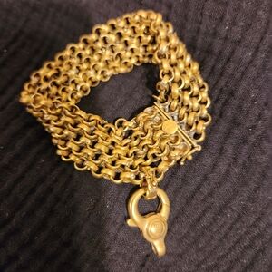 WAXING POETIC Monogram Sterling Silver/brass Chain Bracelet & Two Brass Clips